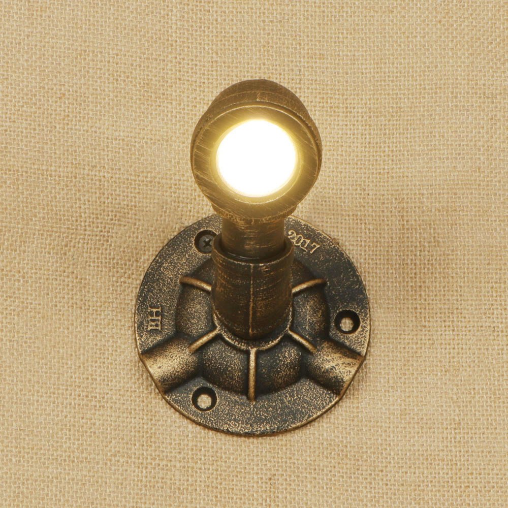 LED Loft Industrial Nordic steam punk iron rust Water pipe retro wall lamp sconce lights for living room restaurant bedside