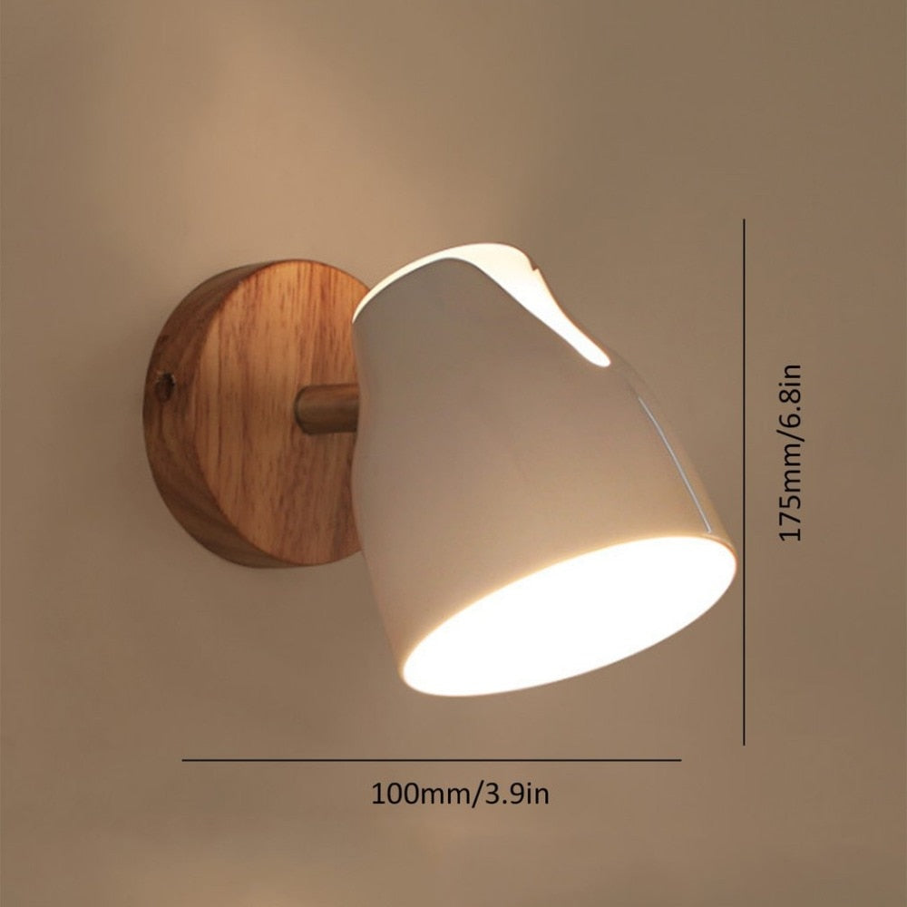 Nordic wood art wall light modern led bedroom bedside decoration light living room corridor hotel wall lamp light