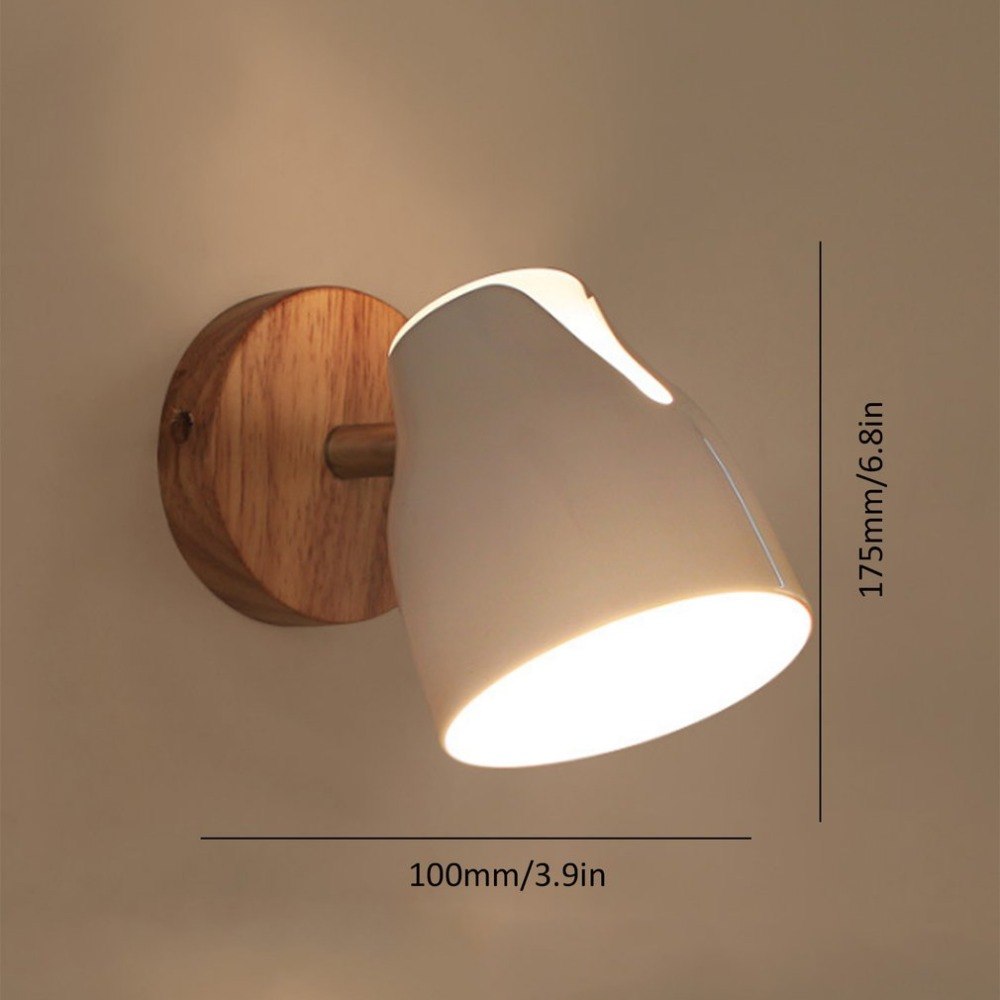 Nordic wood art wall light modern led bedroom bedside decoration light living room corridor hotel wall lamp light