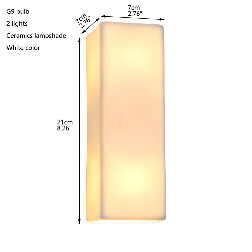 Modern nordic loft brief white wall lamps sconce ceramic lampshade G9 led wall light for home porch living room bedroom bathroom