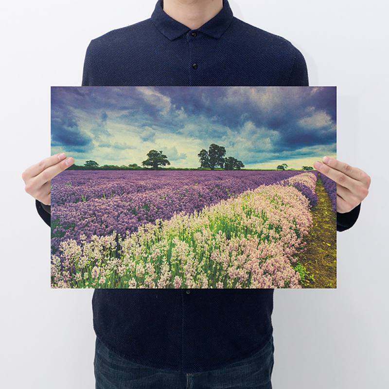 Spring Green Lavender Plant Purple Leaves Flower Canvas Painting Print Poster Picture Modern Minimalist Wall Home Bedroom