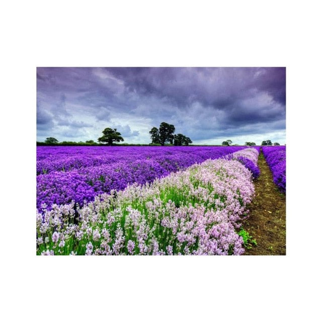 Spring Green Lavender Plant Purple Leaves Flower Canvas Painting Print Poster Picture Modern Minimalist Wall Home Bedroom