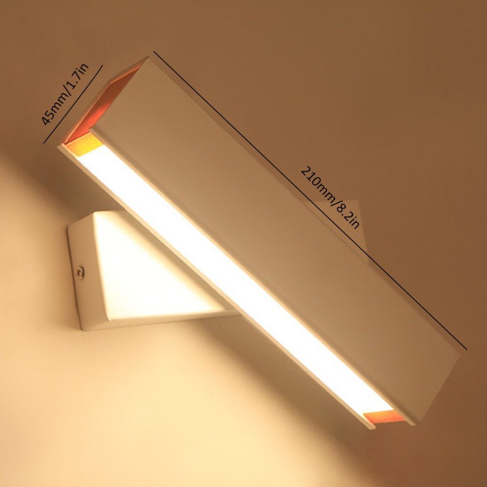 Modern Nordic Solid Wood LED Rotated Wall Lamp Bedside Night Light Bedroom Living Room Light Fixture Wall Decor Art Lamp Light